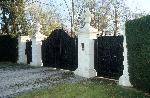 Gates of Binfield Manor (now boarded for privacy)